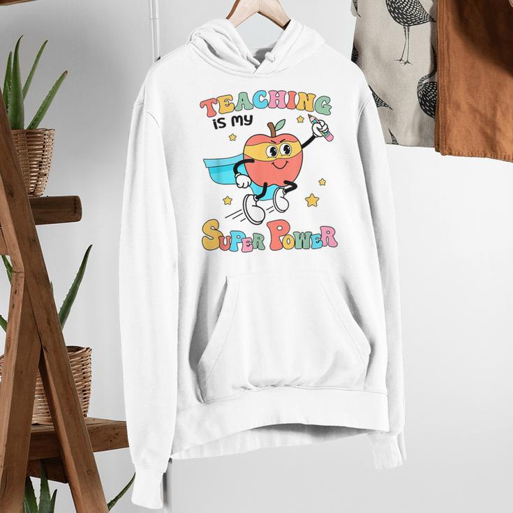 Retro Teaching Is My Superpower Apple Teacher Appreciation Women's Hoodie, funny gift Retro Teaching Is My Superpower Apple Teacher Appreciation Women's Hoodie, funny gift