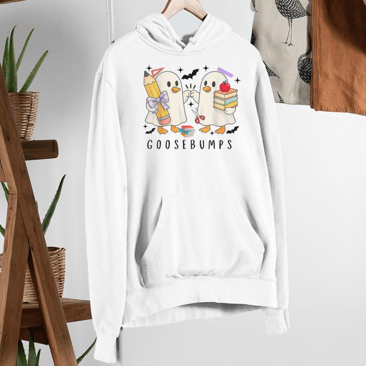 Silly Goose Spooky Teacher Halloween Cute Goosebumps Women's Hoodie, funny gift