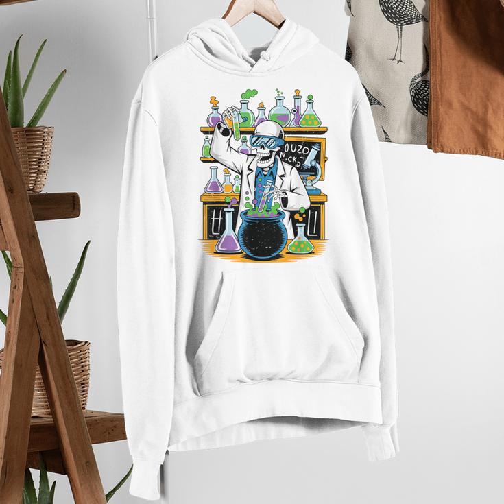 Skeleton Mad Scientist Halloween Costume Science Teacher Women's Hoodie, Science Teacher Hoodies, funny gift