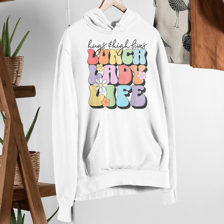 Soul Bleach Teacher Staff First Day Of School Last Hugs & High Fives Lunch Lady Vibes Blue Classic Fit Women's Hoodie, funny gift Soul Bleach Teacher Staff First Day Of School Last Hugs & High Fives Lunch Lady Vibes Blue Classic Fit Women's Hoodie, funny gift