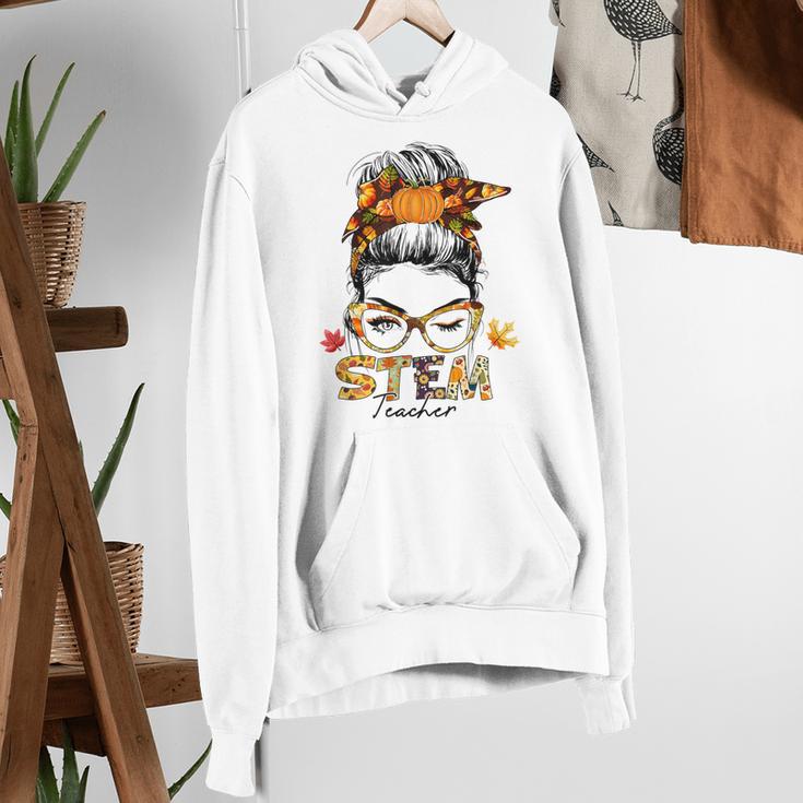 STEM Teacher Messy Bun Fall Vibes Autumn Thanksgiving Men Women Women's Hoodie, funny gift STEM Teacher Messy Bun Fall Vibes Autumn Thanksgiving Men Women Women's Hoodie, funny gift