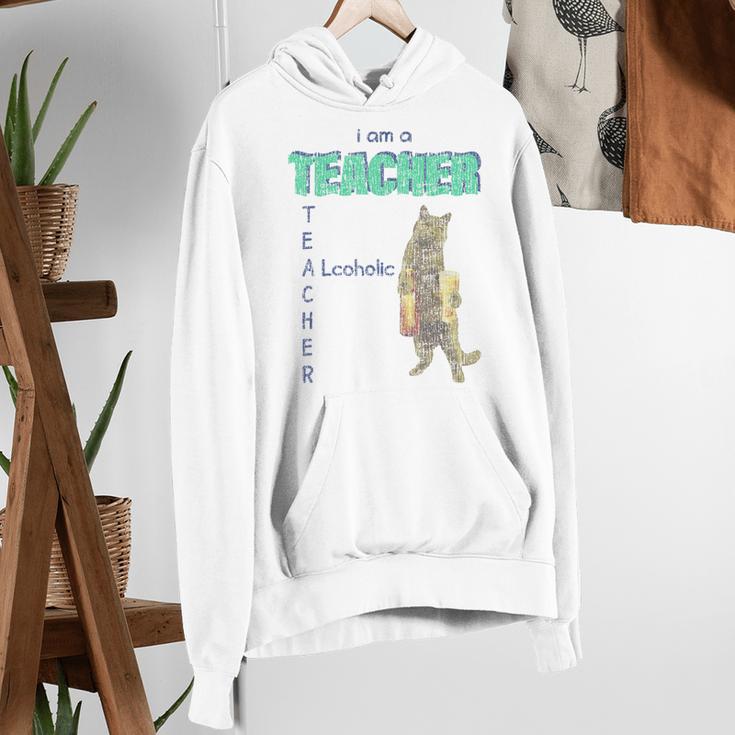 I Am A Teacher Alcoholic Cat Beer Feline Men Women Women's Hoodie, funny gift I Am A Teacher Alcoholic Cat Beer Feline Men Women Women's Hoodie, funny gift