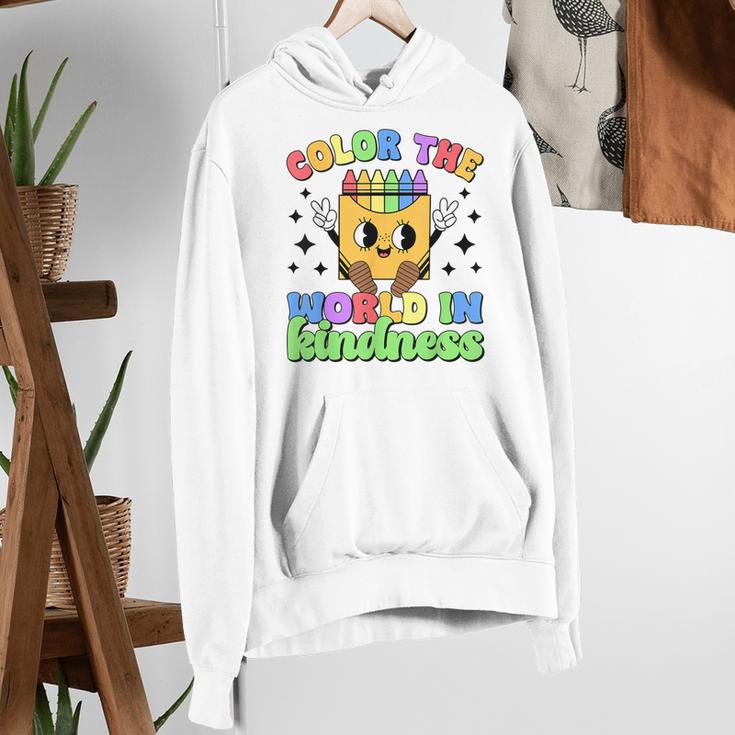 Teacher Back To School Color In Kindness Crayon Pencil Women's Hoodie, funny gift