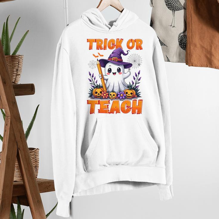 Trick Or Teach Teacher Halloween Ghost Pencil Floral Women's Hoodie, funny gift Trick Or Teach Teacher Halloween Ghost Pencil Floral Women's Hoodie, funny gift