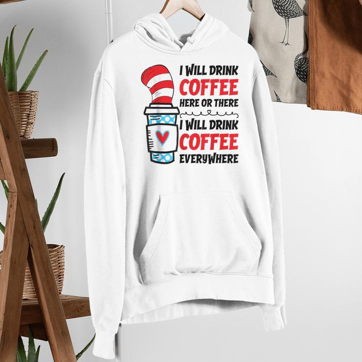 I Will Drink Coffee Here Or There Funny Teacher Teaching Men Women Girls Kids Women's Hoodie, funny gift