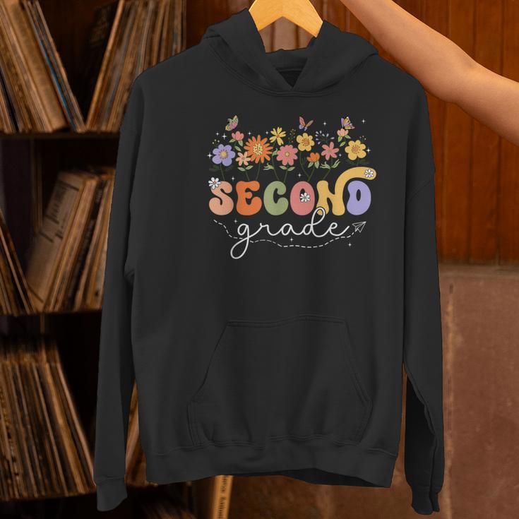 2nd Second Grade Teacher Wildflower Back To School Floral Women's Hoodie, 2nd Grade Teacher Hoodies, gift for family, gift for coworker
