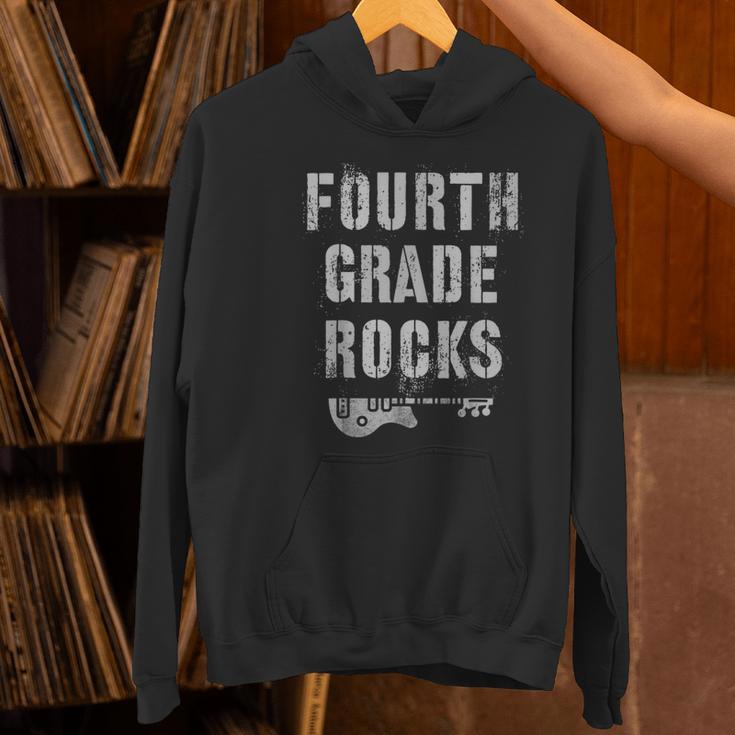 4th GRADE Rocks Teacher Rockstars I Teach Ready To Rock Women's Hoodie, 4th Grade Teacher Hoodies, gift for family, gift for coworker