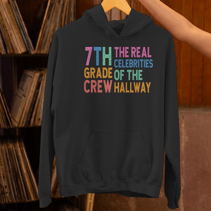 7th Grade Crew The Real Celebrities Of The Hallway Teacher Women's Hoodie, gift for family, gift for coworker 7th Grade Crew The Real Celebrities Of The Hallway Teacher Women's Hoodie, gift for family, gift for coworker