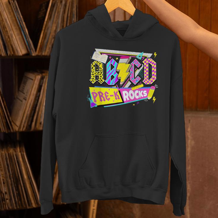 ABCD Pre-K Rocks Back To School PreK Kindergarten Teacher Women's Hoodie, gift for family, gift for coworker