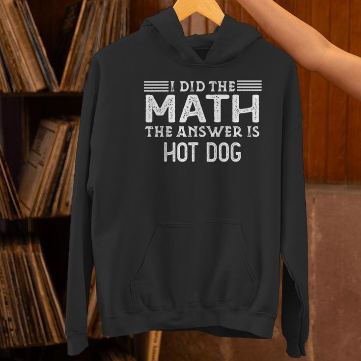 The Answer Is Hot Dog Math Teacher Student Women's Hoodie, gift for family, gift for coworker The Answer Is Hot Dog Math Teacher Student Women's Hoodie, gift for family, gift for coworker