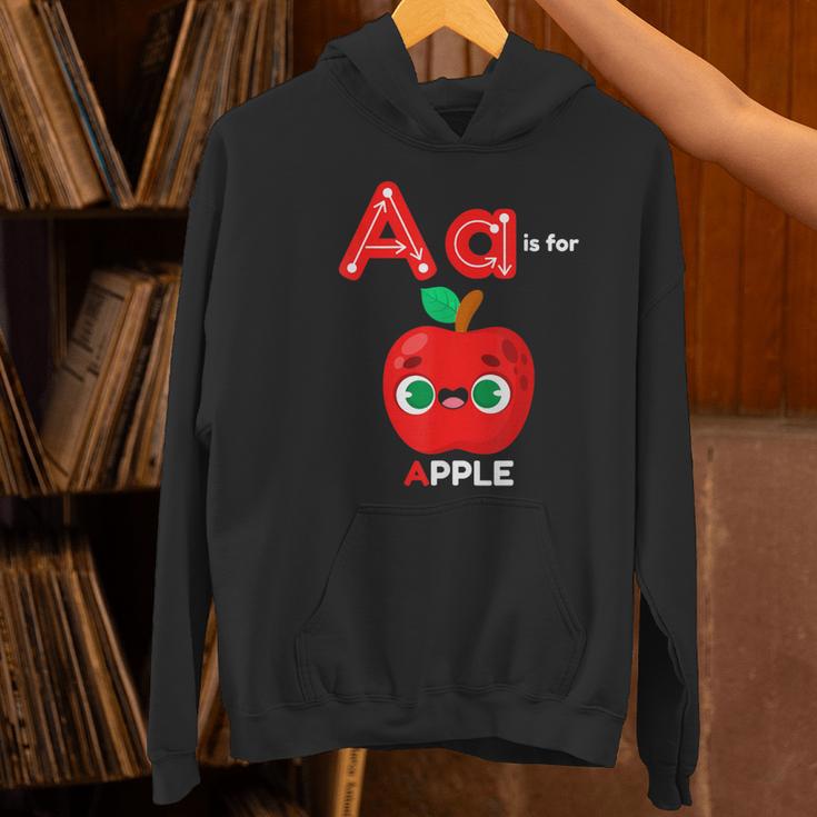 A Is For Apple Pre-K Kindergarten Teacher Student Women's Hoodie, gift for family, gift for coworker A Is For Apple Pre-K Kindergarten Teacher Student Women's Hoodie, gift for family, gift for coworker