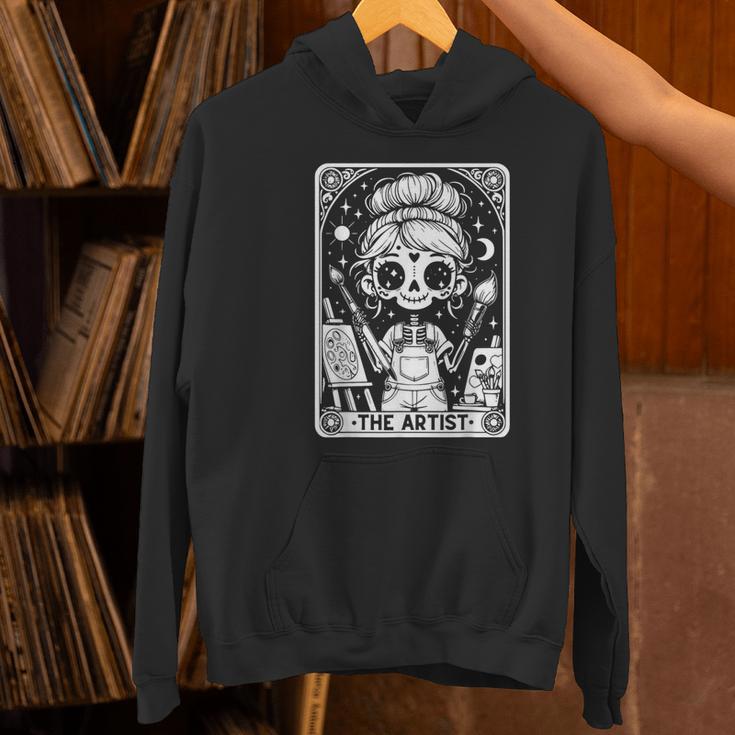 Artist Tarot Card Skeleton Painter Art Teacher Witchy Women's Hoodie, gift for family, gift for coworker Artist Tarot Card Skeleton Painter Art Teacher Witchy Women's Hoodie, gift for family, gift for coworker