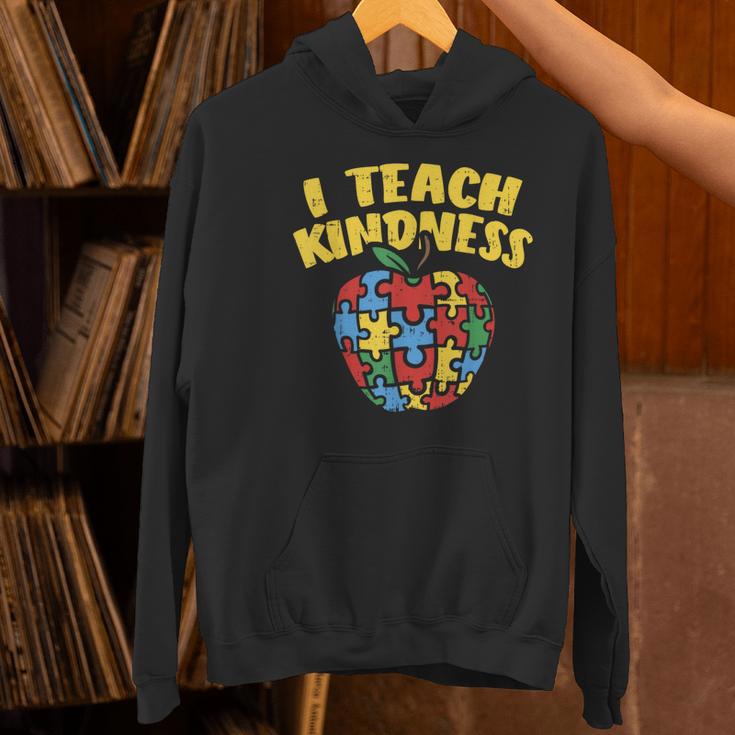 Autism Teacher Shirt I Teach Kindness Apple Puzzle Awareness Women's Hoodie, gift for family, gift for coworker