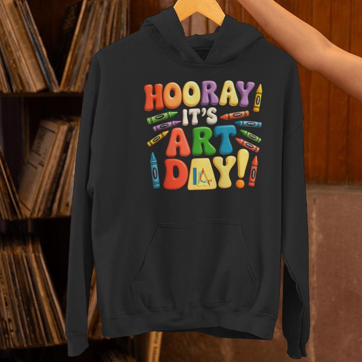 Back To School Hooray It's Art Day Art Teacher Artist Women's Hoodie, gift for family, gift for coworker