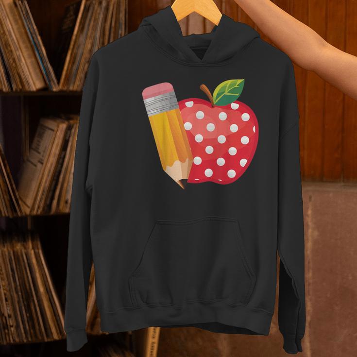 Back To School Pencil And Apple Teacher Student Women's Hoodie, gift for family, gift for coworker Back To School Pencil And Apple Teacher Student Women's Hoodie, gift for family, gift for coworker