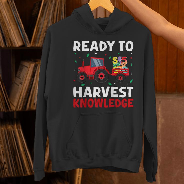 Back To School Teacher Farming Tractor Farmer Kids 100th Day Women's Hoodie, gift for family, gift for coworker