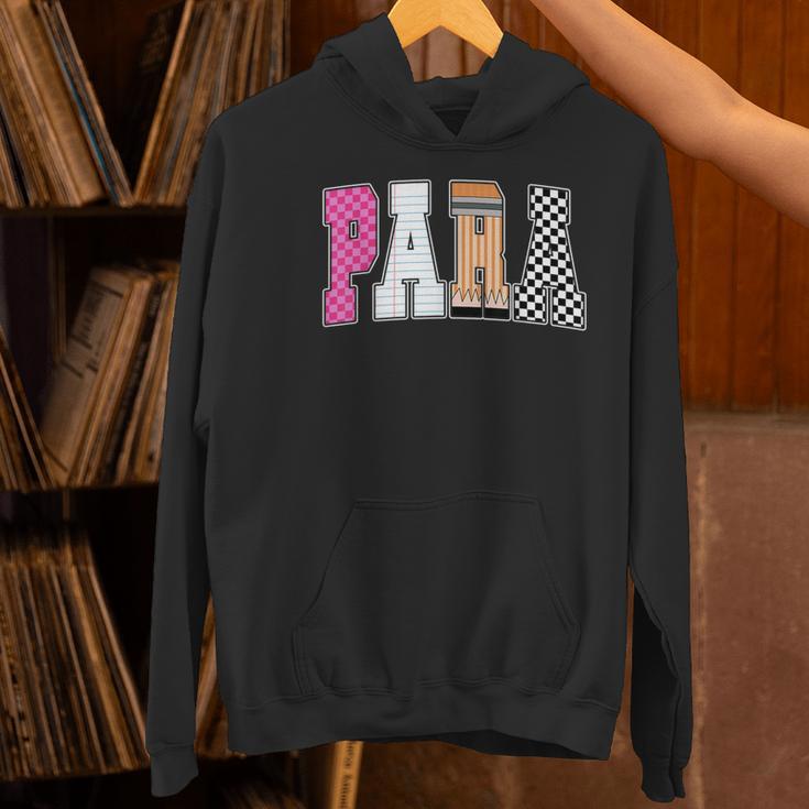 Back To School Teacher Para Preppy Checkered Para Life Women's Hoodie, gift for family, gift for coworker Back To School Teacher Para Preppy Checkered Para Life Women's Hoodie, gift for family, gift for coworker