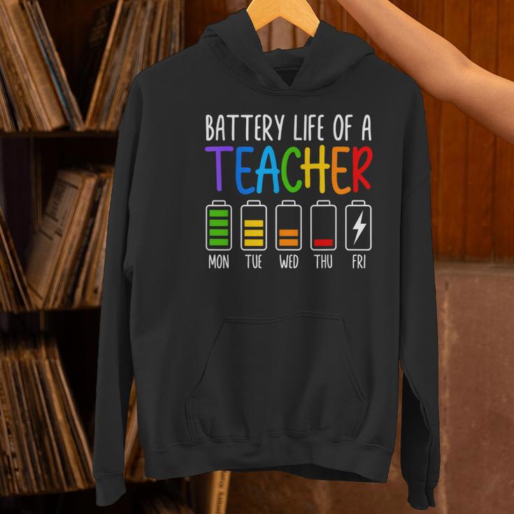 Battery Life Of A Teacher School Teacher Appreciation Women's Hoodie, gift for family, gift for coworker