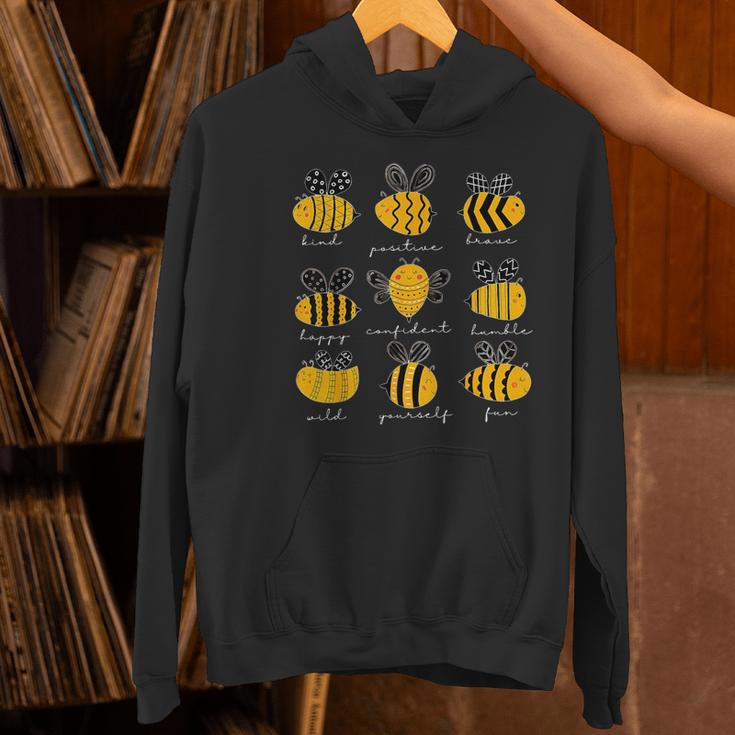 Bee Kind Positive Brave Happy Confident Humble Teacher Women's Hoodie, gift for family, gift for coworker Bee Kind Positive Brave Happy Confident Humble Teacher Women's Hoodie, gift for family, gift for coworker
