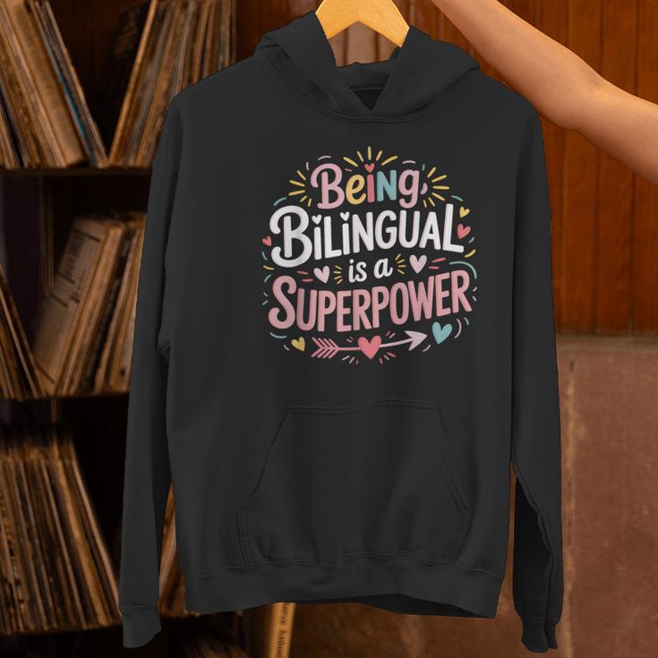 Being Bilingual Is A Superpower ESL Teacher School Women's Hoodie, Esl Teacher Hoodies, gift for family, gift for coworker