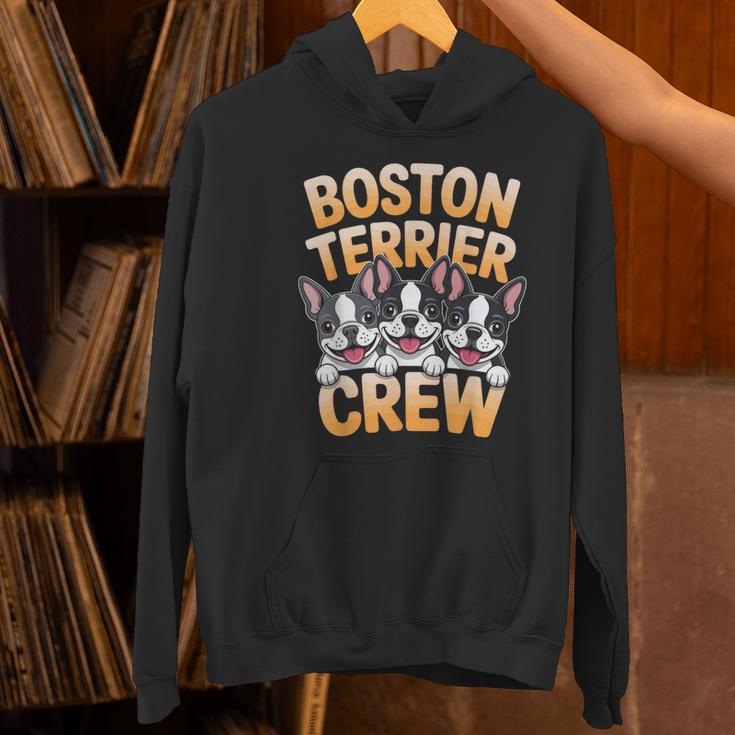Boston Terrier Crew Cartoon For Dog Owner Pet Boston Terrier Women's Hoodie, gift for family, gift for coworker