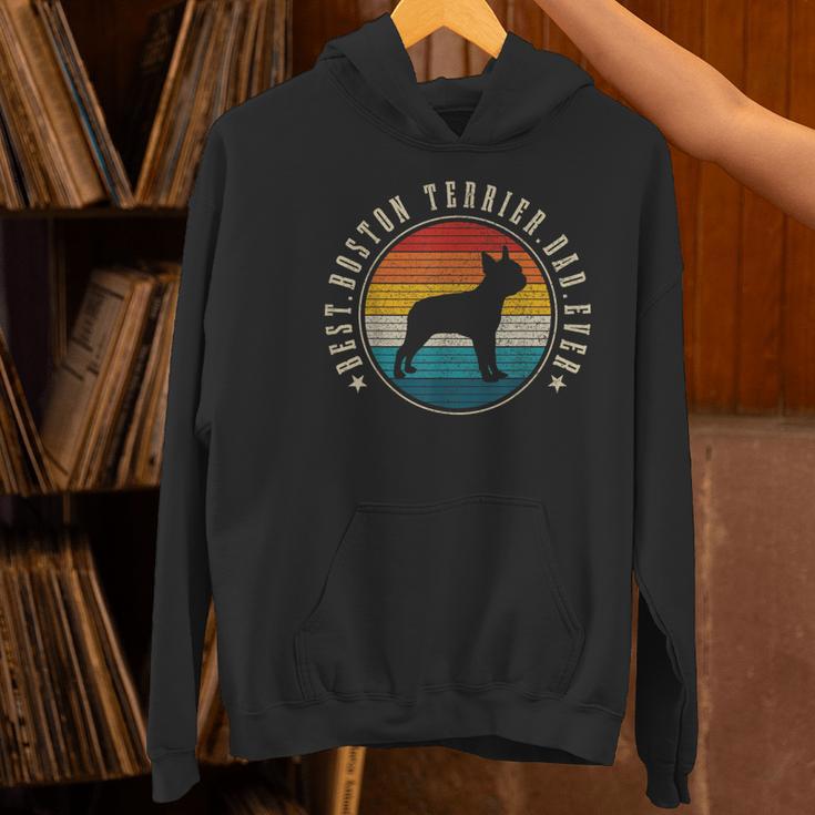 Boston Terrier Dad Retro Vintage Dog Bostie Dad Men Women's Hoodie, Boston Terrier Dad Hoodies, gift for family, gift for coworker