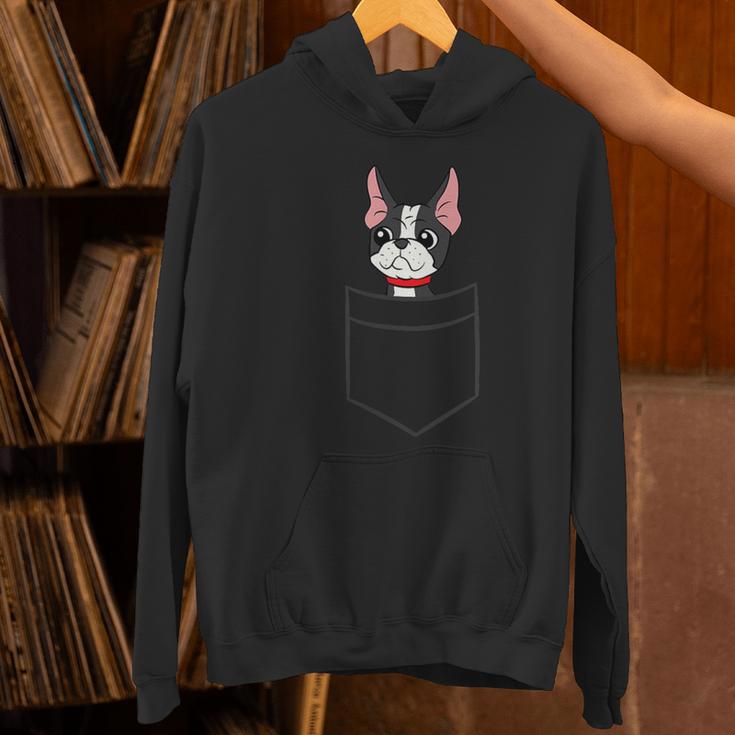 Boston Terrier Dog In The Pocket Boston Terrier For Men Women Girls Kids Women's Hoodie, gift for family, gift for coworker
