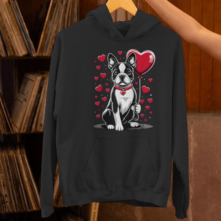 Boston Terrier Dog Valentine's Day Dog Owner Valentine Women's Hoodie, gift for family, gift for coworker