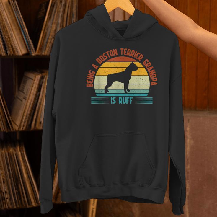 Being a Boston Terrier Grandpa Is Ruff Boston Terrier Women's Hoodie, gift for family, gift for coworker