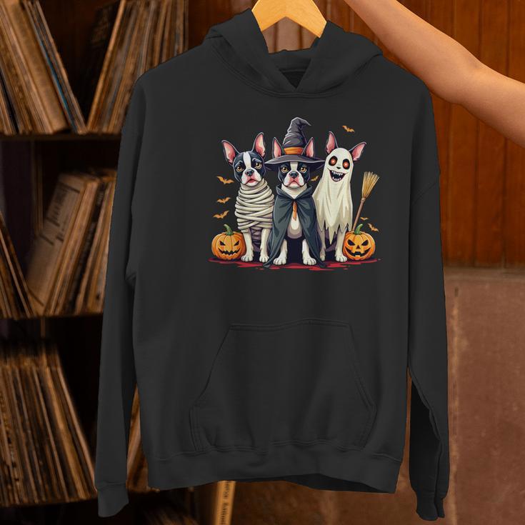 Boston Terrier Halloween Costume Mummy Witch Ghost Dog Lover For Men Women Kids Women's Hoodie, Boston Terrier Ghost Hoodies, Boston Terrier Halloween Hoodies, gift for family, gift for coworker