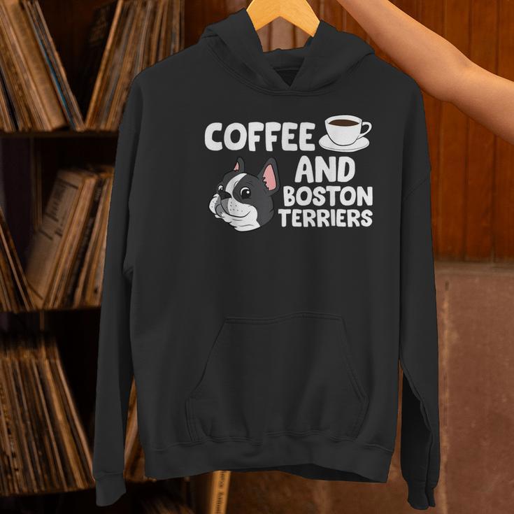 Boston Terrier Lover Coffee And Boston Terriers Women's Hoodie, gift for family, gift for coworker
