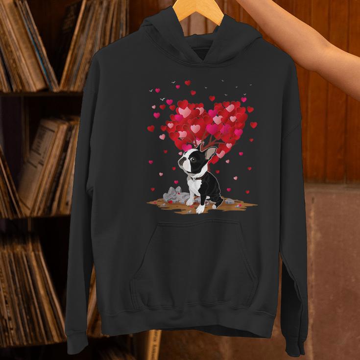Boston Terrier Lover Heart Shape Boston Terrier Valentine Women's Hoodie, gift for family, gift for coworker