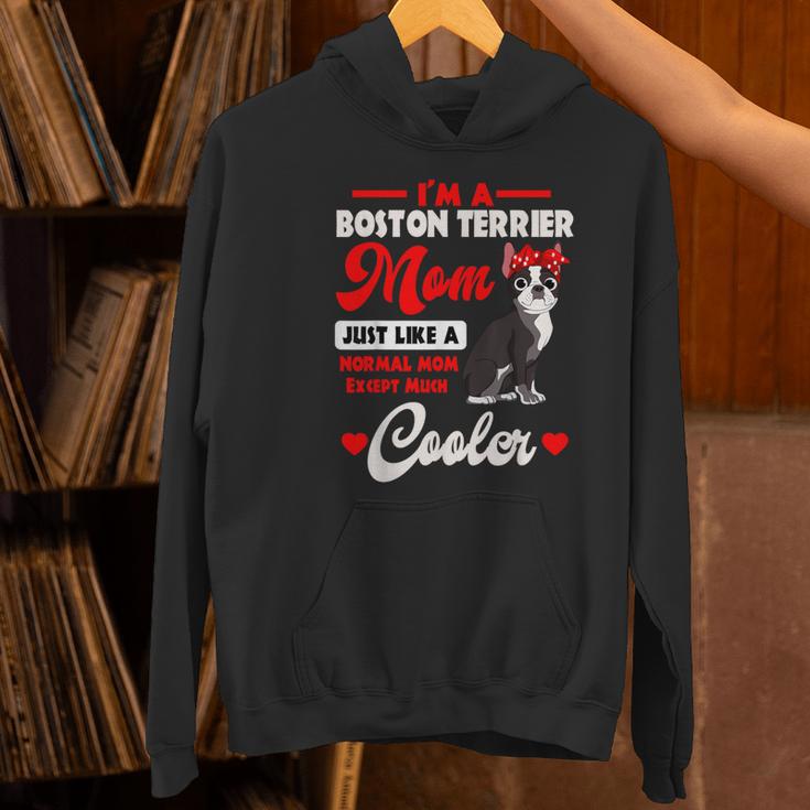 Boston Terrier Mom American Gentleman Dog Mother's Day Women's Hoodie, Boston Terrier Mom Hoodies, American Boston Terrier Hoodies, gift for family, gift for coworker