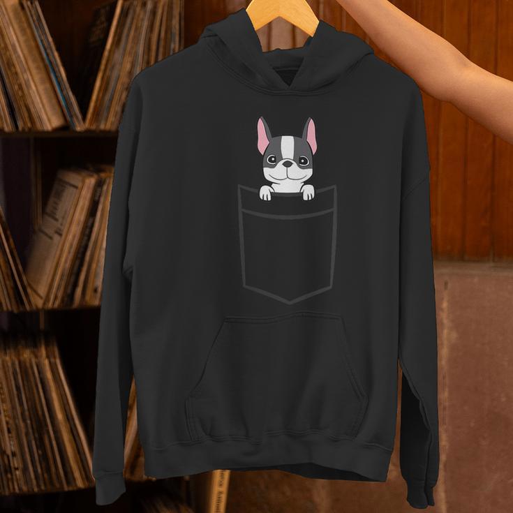 Boston Terrier In The Pocket Cute Boston Terrier Dog For Men Women Girls Kids Women's Hoodie, gift for family, gift for coworker