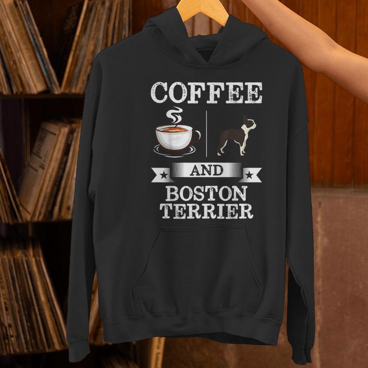 Boston Terrier Shirt Coffee And Boston Terrier Cute Dog For Men Women Girls Kids Women's Hoodie, gift for family, gift for coworker