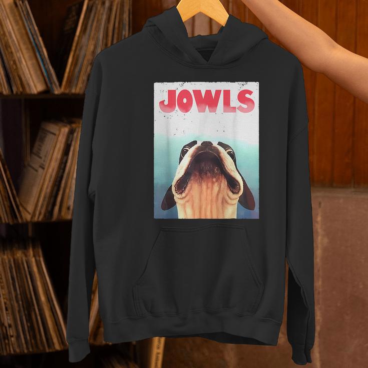 Boston Terriers Jowls Dog Mom Dog Dad Women's Hoodie, gift for family, gift for coworker