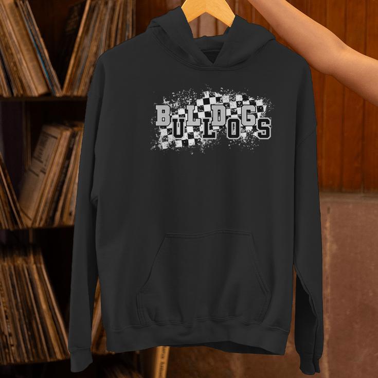Bulldogs School Spirit Bulldog Pride Checkered Teacher Women's Hoodie, gift for family, gift for coworker Bulldogs School Spirit Bulldog Pride Checkered Teacher Women's Hoodie, gift for family, gift for coworker