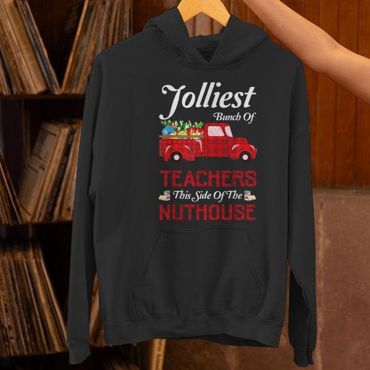 Bunch Of Teachers This Side Of The Nuthouse Xmas Women's Hoodie, gift for family, gift for coworker
