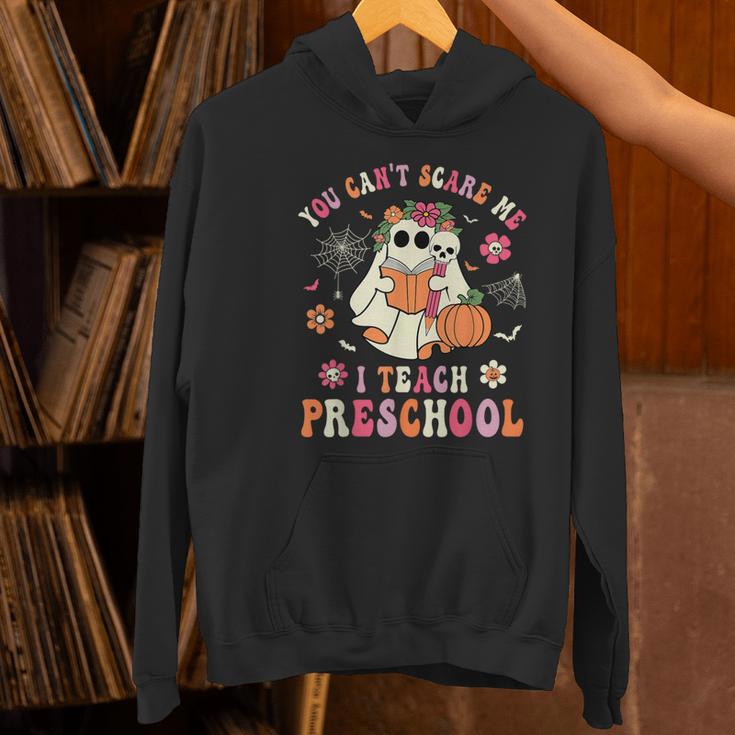 You Can't Scare Me I Teach Preschool Teacher Team Halloween Women's Hoodie, gift for family, gift for coworker