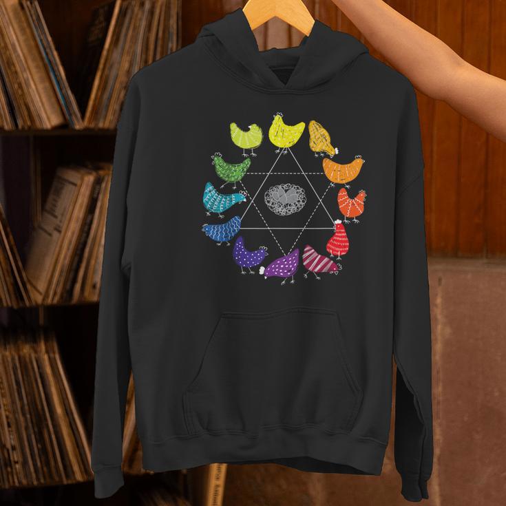 Chicken Themed Color Wheel Educational Art Teacher Artist Men Women Girls Kids Women's Hoodie, gift for family, gift for coworker