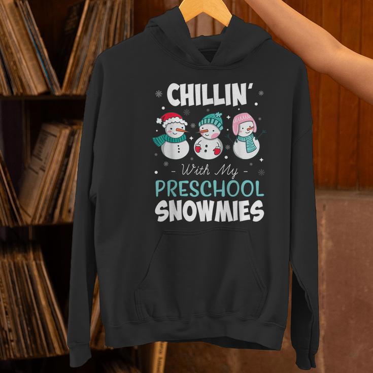 Chillin' With My Preschool Snowmies Teacher Christmas Men Women Kids Women's Hoodie, gift for family, gift for coworker Chillin' With My Preschool Snowmies Teacher Christmas Men Women Kids Women's Hoodie, gift for family, gift for coworker