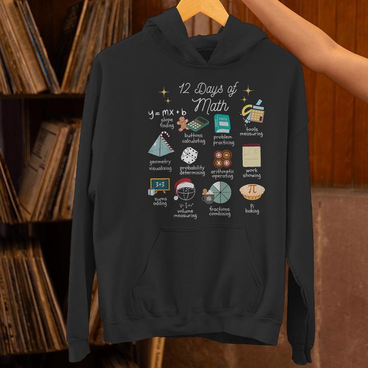 Christmas 12 Days Of Math Math Teacher Xmas STEM STEMS Women's Hoodie, gift for family, gift for coworker Christmas 12 Days Of Math Math Teacher Xmas STEM STEMS Women's Hoodie, gift for family, gift for coworker