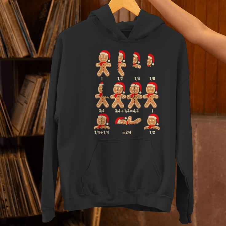 Christmas Math Teacher Equation Gingerbread With Santa Hat Men Women Women's Hoodie, gift for family, gift for coworker