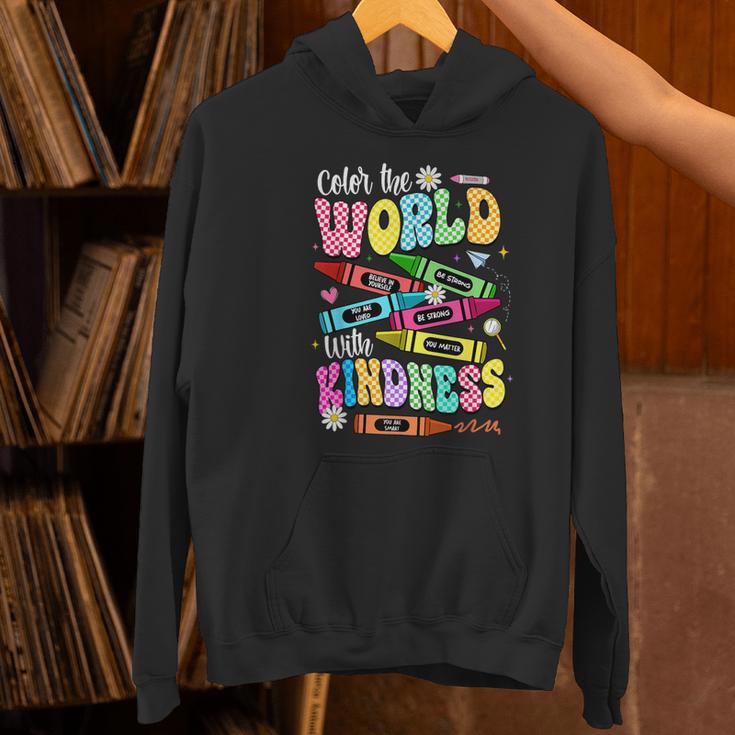Color The World With Kindness Teacher Back To School Women's Hoodie, gift for family, gift for coworker