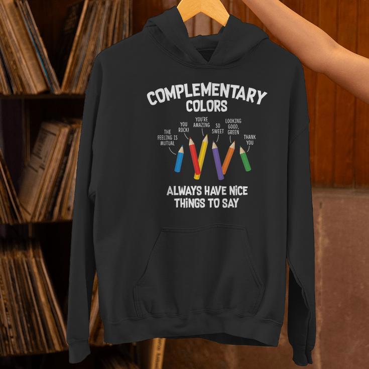 Complementary Colors Art Teacher Pun Shirt Women's Hoodie, gift for family, gift for coworker Complementary Colors Art Teacher Pun Shirt Women's Hoodie, gift for family, gift for coworker