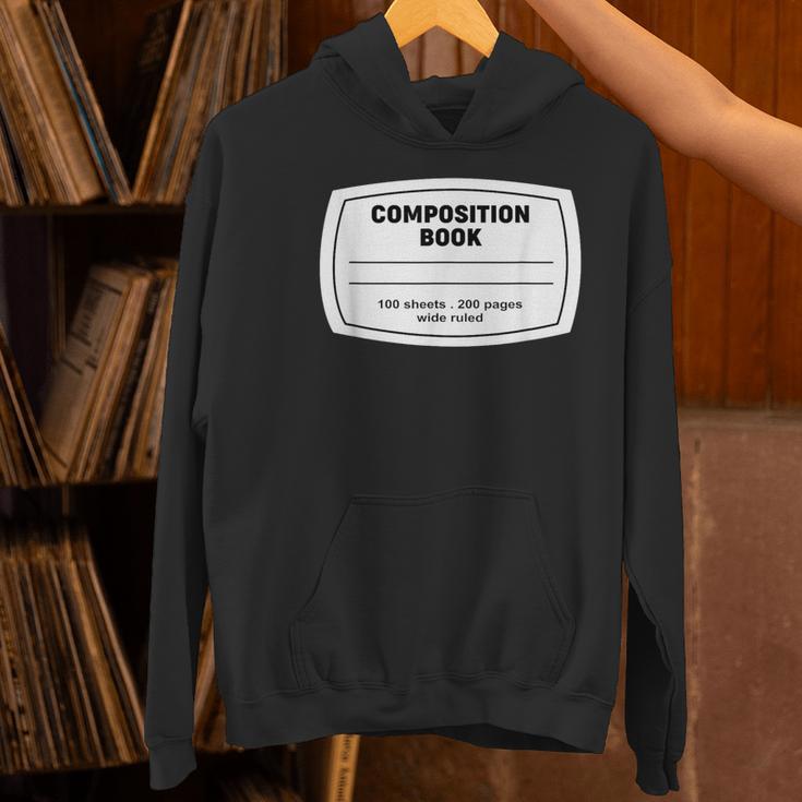 Composition Notebook Halloween Costume Teacher Student Women's Hoodie, gift for family, gift for coworker Composition Notebook Halloween Costume Teacher Student Women's Hoodie, gift for family, gift for coworker