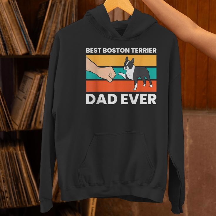 Cute Boston Terrier Best Boston Terrier Dad Ever Women's Hoodie, Boston Terrier Dad Hoodies, gift for family, gift for coworker
