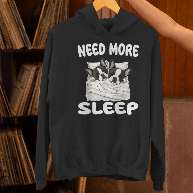 Cute Boston Terrier Need More Sleep Pajamas Nightgown Women's Hoodie, gift for family, gift for coworker