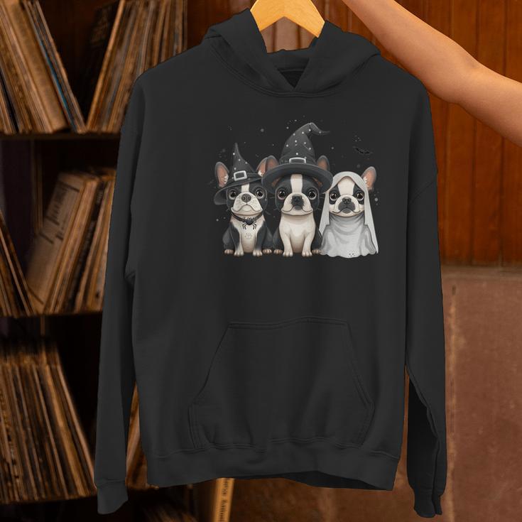 Cute Halloween Boston Terrier Dogs Witch Hat Ghost Dog For Men Women Kids Women's Hoodie, Boston Terrier Ghost Hoodies, Boston Terrier Halloween Hoodies, gift for family, gift for coworker