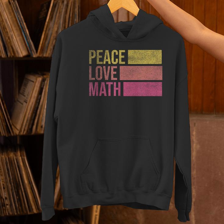 Cute Math Teacher Peace Love Math Women's Hoodie, gift for family, gift for coworker